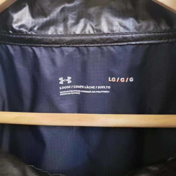 Under Armour UA Metallic Woven Anorak Black Jacket, Women’s Size L - Picture 5 of 10